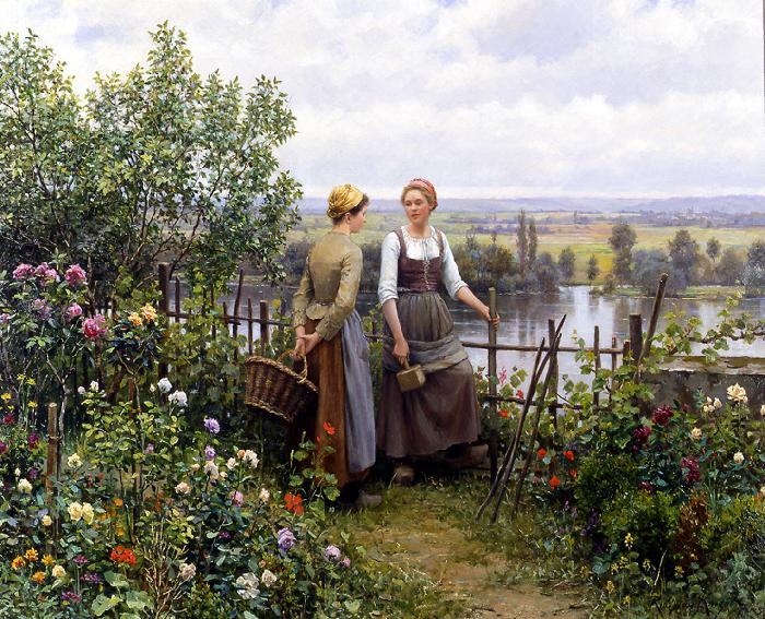 Daniel Ridgeway Knight Maria and Madeleine on the Terrace